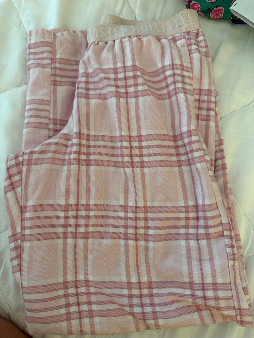 Hollister Pink Plaid Fleece Lounge Pants
